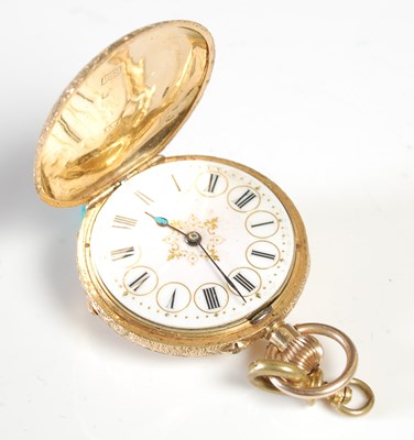 Lot 546 - A vintage Continental 18ct gold hunter cased...