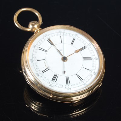 Lot 548 - An 18ct gold open faced key wind pocket watch,...