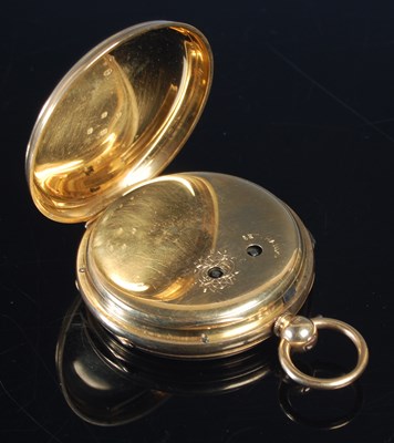 Lot 548 - An 18ct gold open faced key wind pocket watch,...