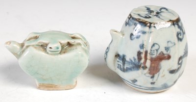 Lot 610 - A Chinese porcelain blue, white and copper red...