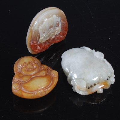 Lot 615 - A group of three Chinese hardstone carvings,...