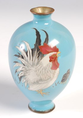 Lot 618 - A Japanese blue ground silver wirework...