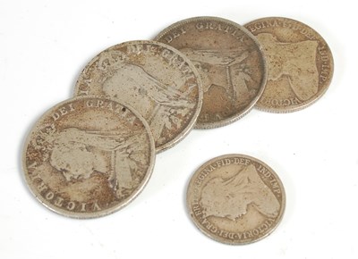 Lot 565 - Five assorted Victorian coins, to include...