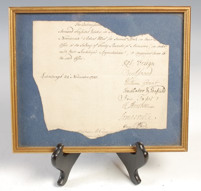 Lot 584 - Jacobite interest, part of a document, hand...