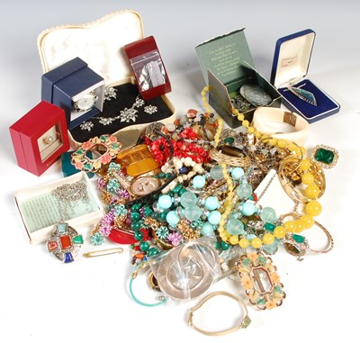 Lot 567 - A large box of assorted costume jewellery.