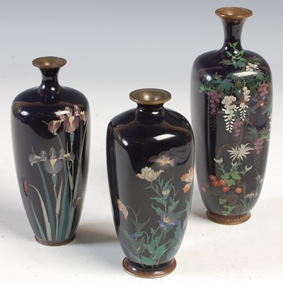 Lot 597 - A group of three Japanese blue ground...