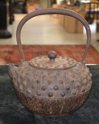 Lot 805 - A Japanese cast iron Tetsubin and cover,...