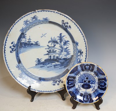 Lot 838 - An 18th century English Delft blue and white...