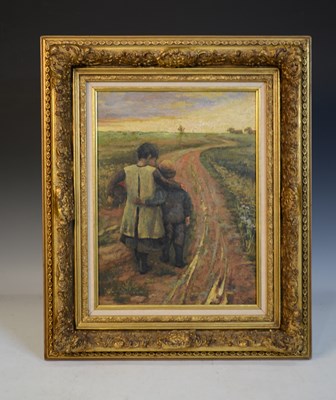 Lot 940 - French Barbizon School 
Going home 
oil on...