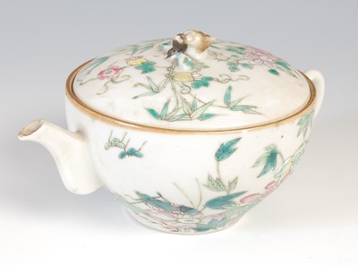 Lot 669 - A Chinese porcelain famille rose teapot and...