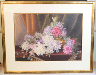 Lot 947 - Alfred Brown 
Still life with purple, pink and...