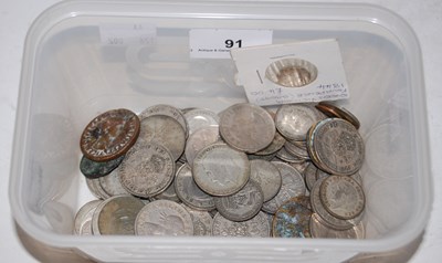 Lot 91 - A box of assorted vintage coinage, mainly...