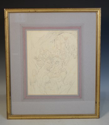 Lot 979 - David Scott (1806-1948) Hell pencil, inscribed...