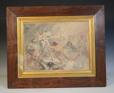 Lot 995 - 19th century British School Figures wrestling...