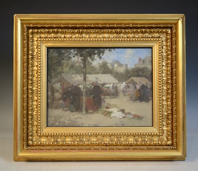Lot 996 - George Davidson (1872-1910) 
Market scene with...