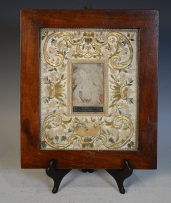 Lot 1015 - A late 18th / early 19th century silk work and...