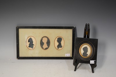 Lot 1162 - A 19th century portrait silhouette miniature...
