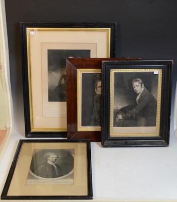 Lot 962 - A group of four 19th century Mezzotints and...