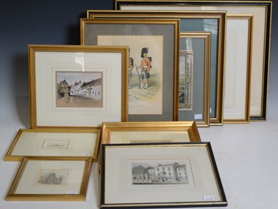 Lot 843 - A group of assorted watercolours, to include...