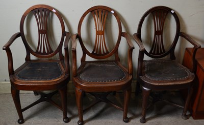 Lot 825 - A set of three early 20th century armchairs,...