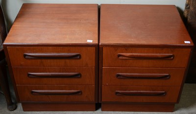 Lot 826 - A pair of mid-century teak bedsides, by G-Plan,...