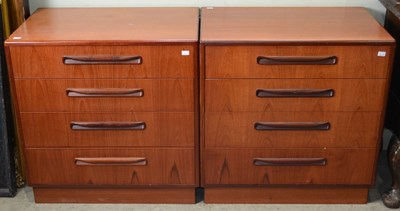 Lot 829 - A pair of mid-century teak chest of drawers by...