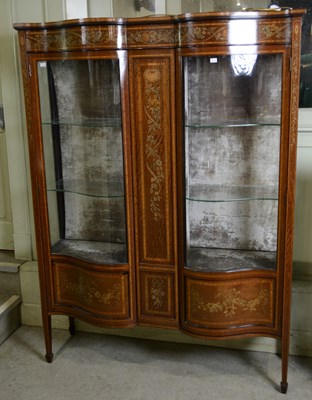 Lot 832 - An Edwardian mahogany bow front display...