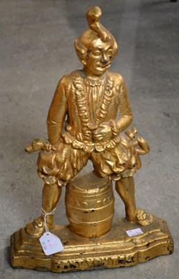 Lot 850 - A 19th century gold painted cast iron doorstop,...
