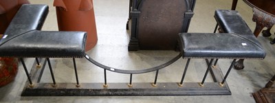Lot 855 - A 19th century / later black leather club...