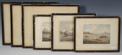 Lot 882 - A group of hand coloured etchings depicting...