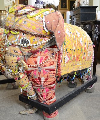 Lot 864 - A vintage hand crafted Anglo Indian elephant,...