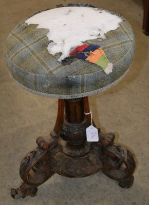 Lot 871 - A Victorian adjustable piano stool, with...