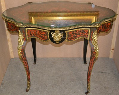 Lot 922 - A 19th century boulle cut brass and red...
