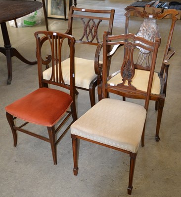 Lot 899 - A group of four Edwardian chairs, to include a...