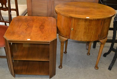 Lot 900 - A 20th century walnut veneer hexagonal table...