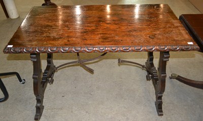 Lot 909 - A 19th century Spanish style walnut console...