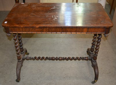 Lot 923 - A 19th century rosewood barley twist side...