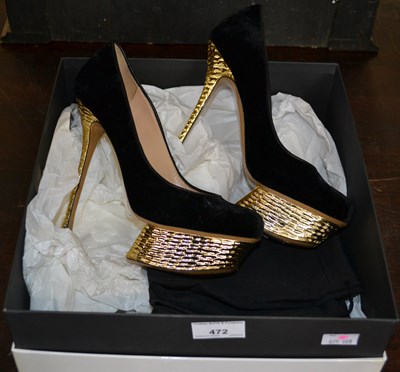 Lot 472 - A pair of black Nicholas Kirkwood dolly pumps,...