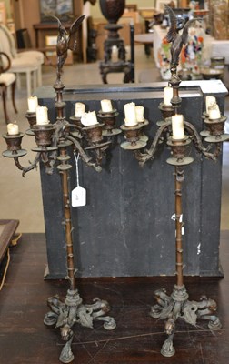 Lot 469 - A pair of late 19th century bronze six light...