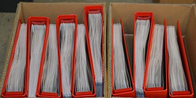 Lot 624 - Two boxes of assorted Supercar encyclopaedias,...