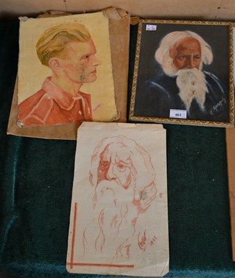 Lot 463 - Two portrait sketches in the style of...