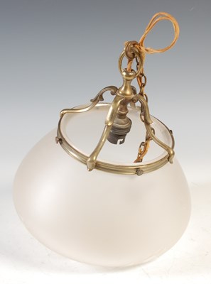 Lot 420 - An early 20th century frosted glass pendant...