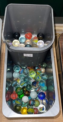 Lot 356 - A box of marbles of various styles, to include...