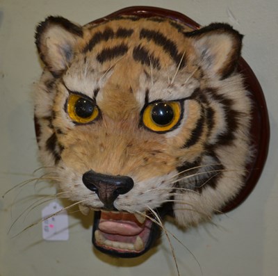 Lot 775 - A 20th century faux taxidermy tiger head,...