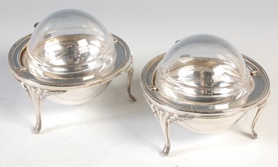 Lot 111 - A pair of modern silver butter dishes, 'Mappin...