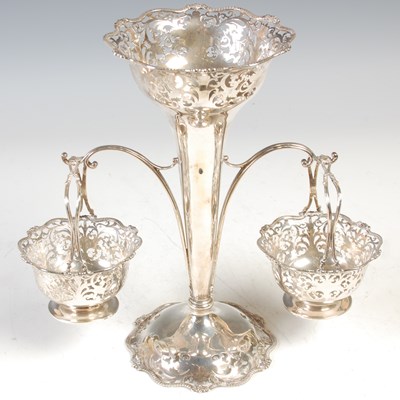 Lot 113 - A London silver epergne, 'D.F., London, 1924',...