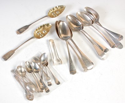 Lot 142 - A set of six George II silver tablespoons,...