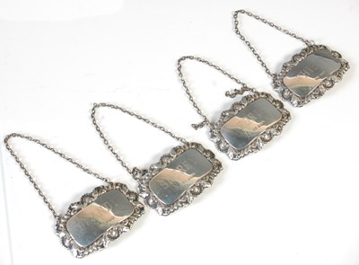 Lot 145 - A set of four Birmingham silver modern wine...