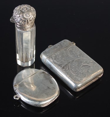 Lot 144 - An engraved silver vesta case, 'Birmingham,...