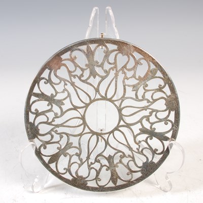 Lot 124 - A Birmingham silver mounted glass circular...